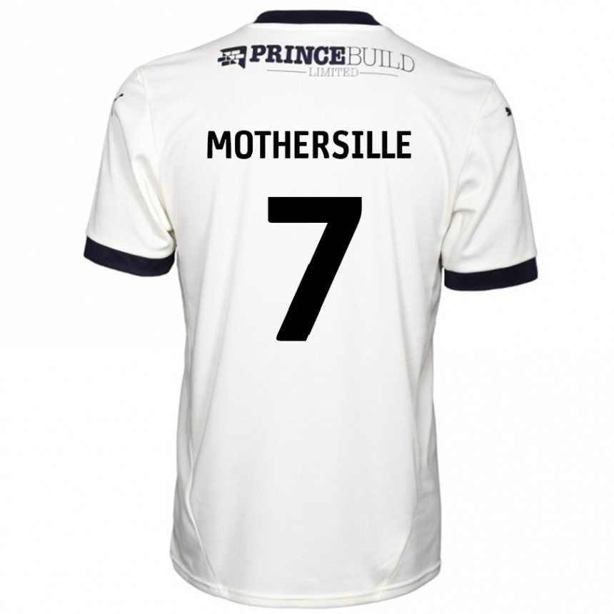 Kids Football Malik Mothersille #7 Off White Black Away Jersey 2024/25 T-Shirt Uk