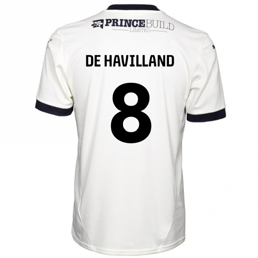 Kids Football Ryan De Havilland #8 Off White Black Away Jersey 2024/25 T-Shirt Uk