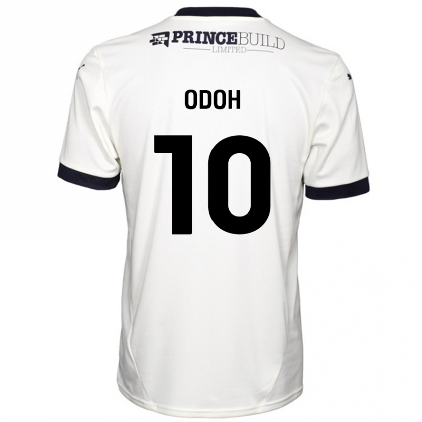 Kids Football Abraham Odoh #10 Off White Black Away Jersey 2024/25 T-Shirt Uk