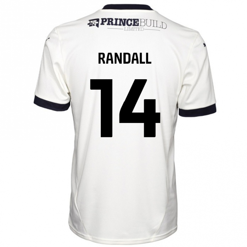 Kids Football Joel Randall #14 Off White Black Away Jersey 2024/25 T-Shirt Uk