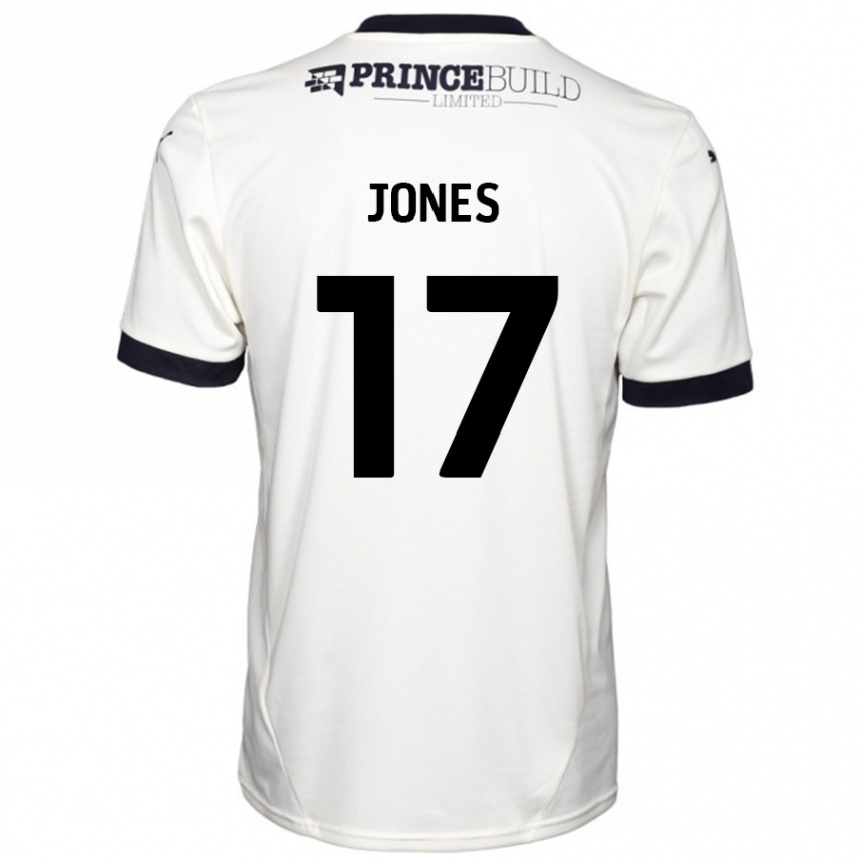 Kids Football Ricky-Jade Jones #17 Off White Black Away Jersey 2024/25 T-Shirt Uk