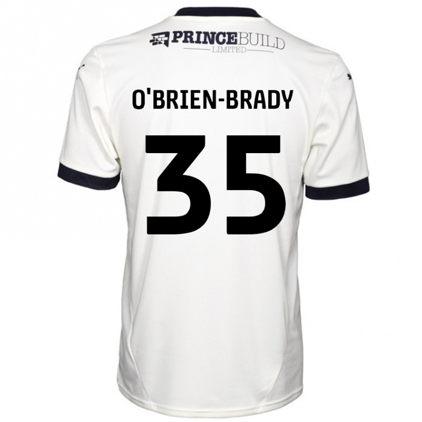 Kids Football Donay O'brien-Brady #35 Off White Black Away Jersey 2024/25 T-Shirt Uk