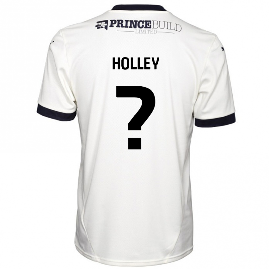 Kids Football George Holley #0 Off White Black Away Jersey 2024/25 T-Shirt Uk