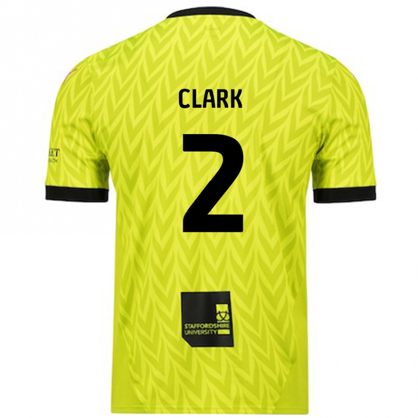 Kids Football Mitch Clark #2 Fluorescent Green Away Jersey 2024/25 T-Shirt Uk