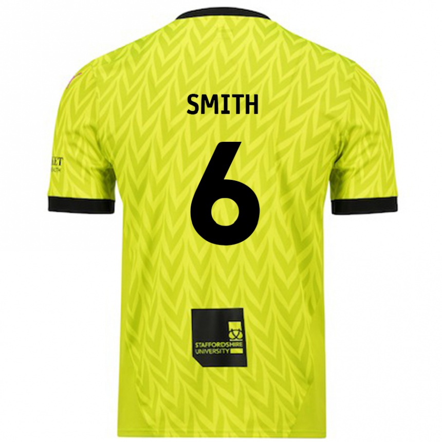 Kids Football Nathan Smith #6 Fluorescent Green Away Jersey 2024/25 T-Shirt Uk