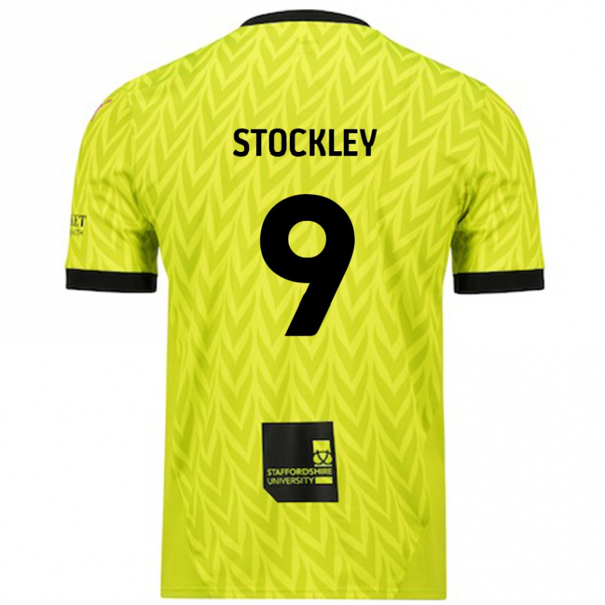 Kids Football Jayden Stockley #9 Fluorescent Green Away Jersey 2024/25 T-Shirt Uk