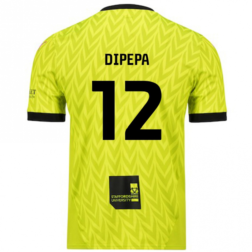 Kids Football Baylee Dipepa #12 Fluorescent Green Away Jersey 2024/25 T-Shirt Uk