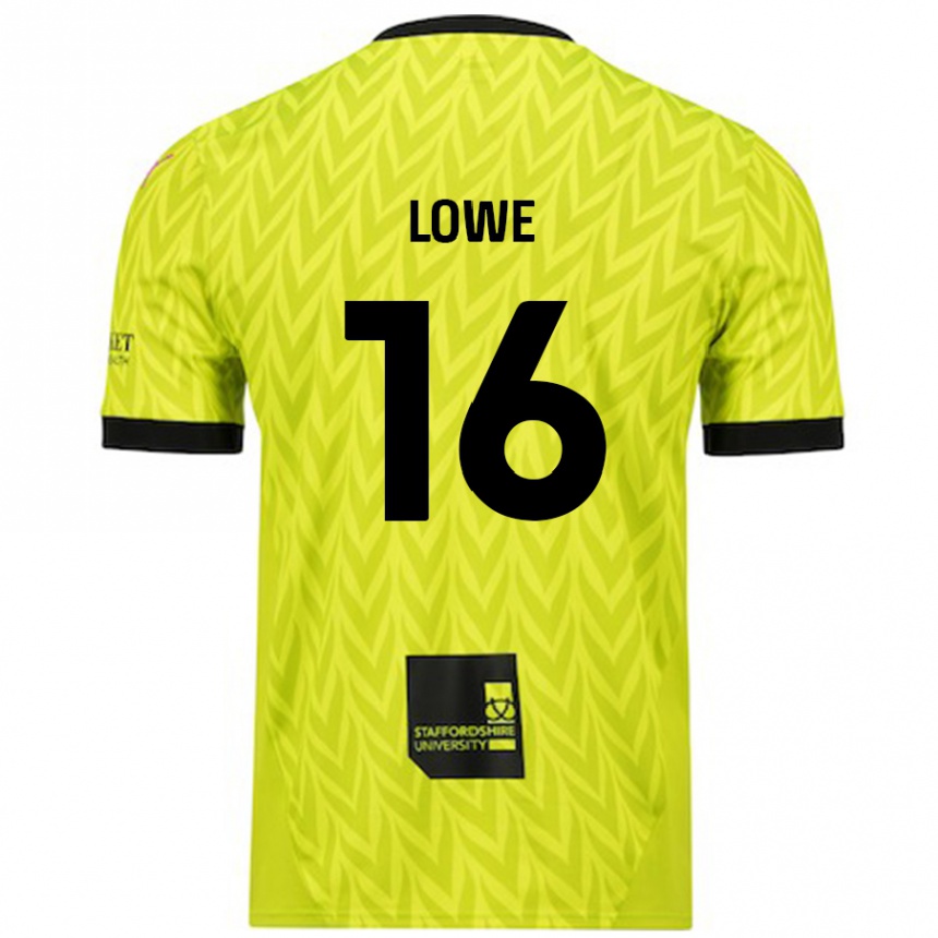 Kids Football Jason Lowe #16 Fluorescent Green Away Jersey 2024/25 T-Shirt Uk