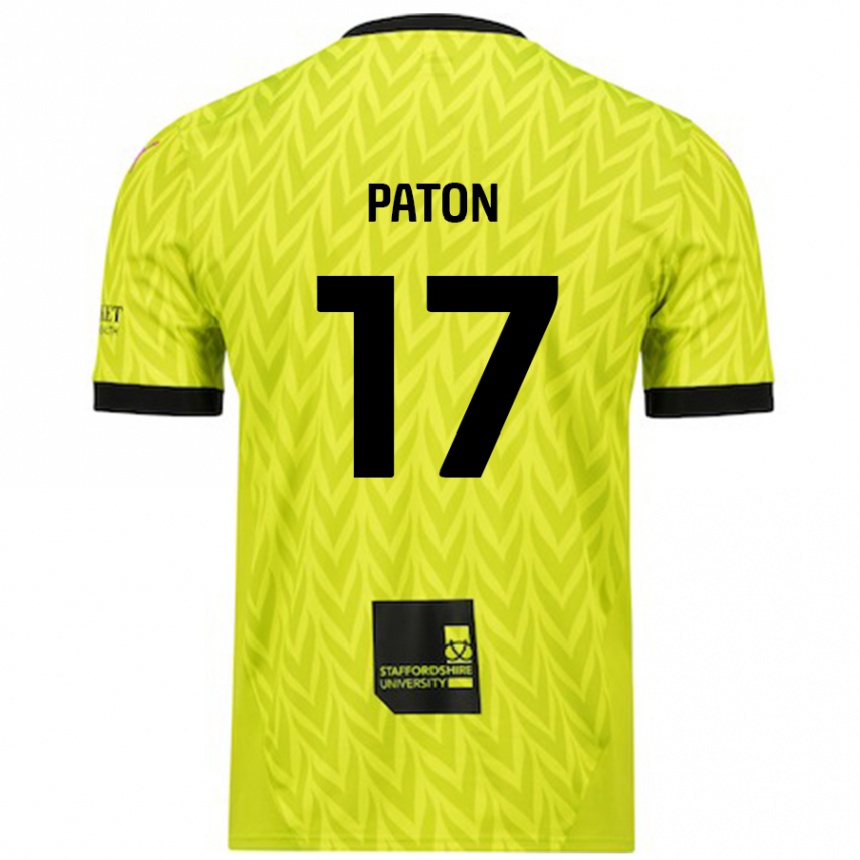 Kids Football Ruari Paton #17 Fluorescent Green Away Jersey 2024/25 T-Shirt Uk