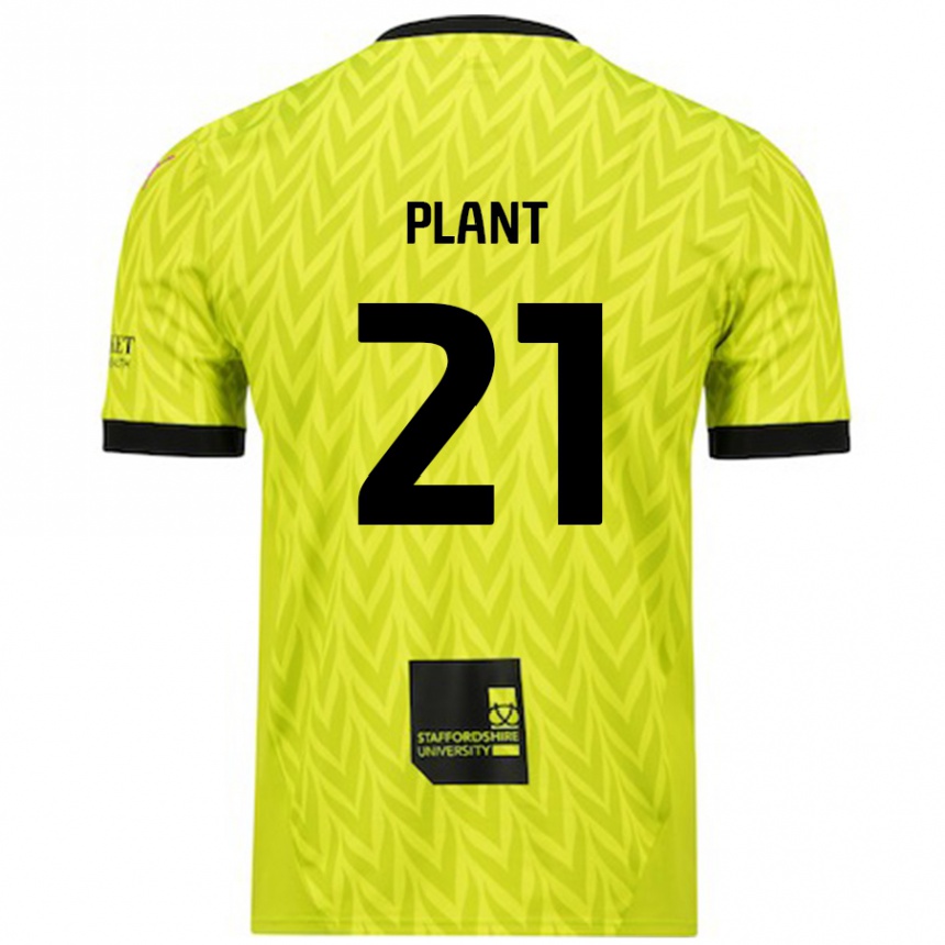 Kids Football James Plant #21 Fluorescent Green Away Jersey 2024/25 T-Shirt Uk