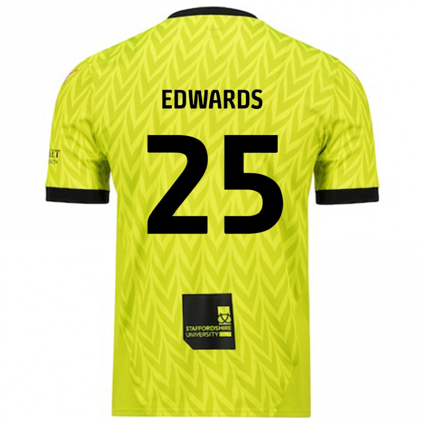 Kids Football Diamond Edwards #25 Fluorescent Green Away Jersey 2024/25 T-Shirt Uk