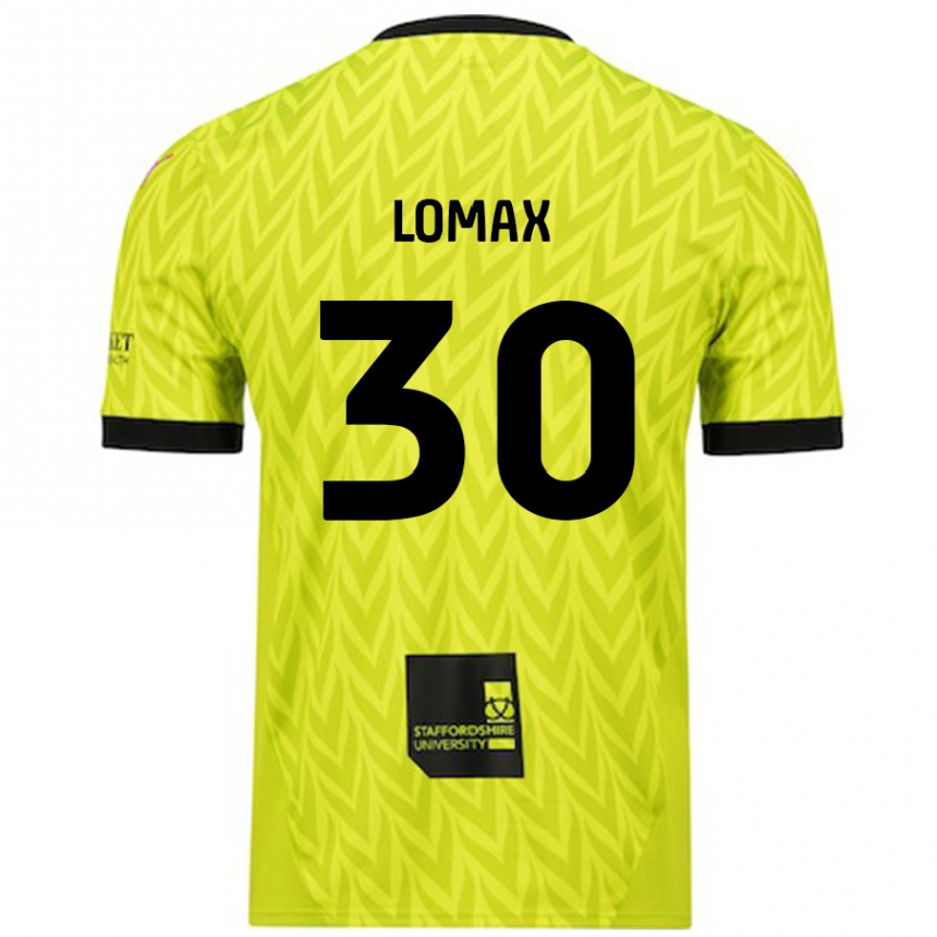 Kids Football Ben Lomax #30 Fluorescent Green Away Jersey 2024/25 T-Shirt Uk