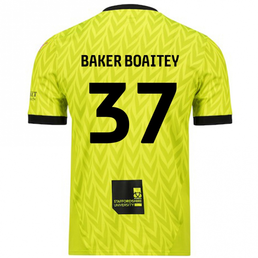 Kids Football Benicio Baker-Boaitey #37 Fluorescent Green Away Jersey 2024/25 T-Shirt Uk