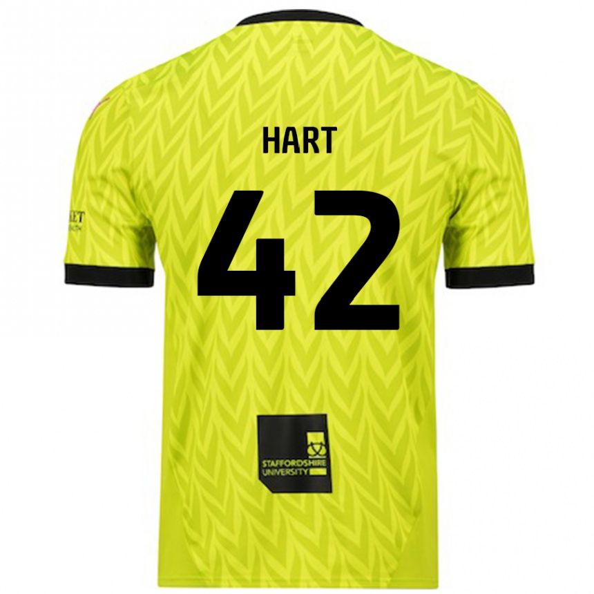 Kids Football Sam Hart #42 Fluorescent Green Away Jersey 2024/25 T-Shirt Uk