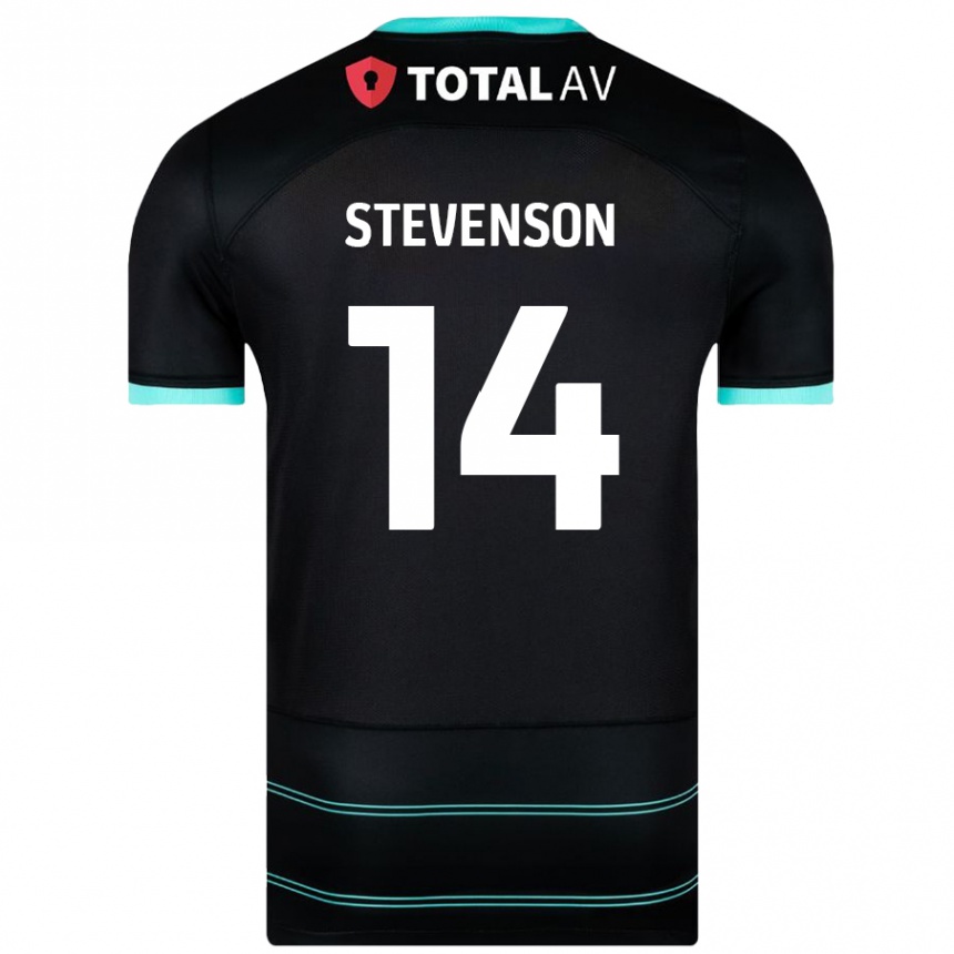 Kids Football Ben Stevenson #14 Black Away Jersey 2024/25 T-Shirt Uk