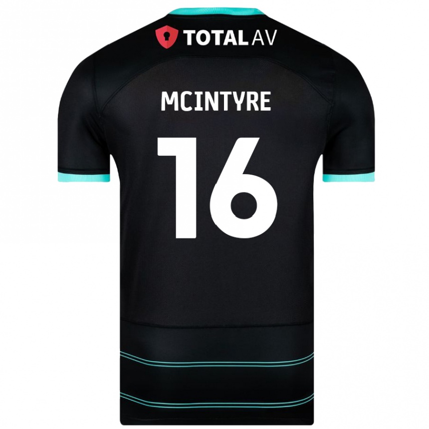 Kids Football Tom Mcintyre #16 Black Away Jersey 2024/25 T-Shirt Uk