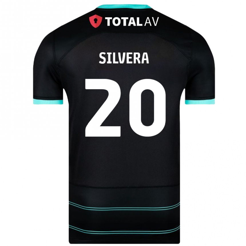 Kids Football Sam Silvera #20 Black Away Jersey 2024/25 T-Shirt Uk