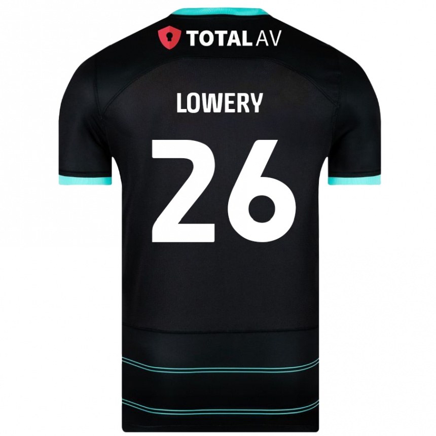 Kids Football Tom Lowery #26 Black Away Jersey 2024/25 T-Shirt Uk