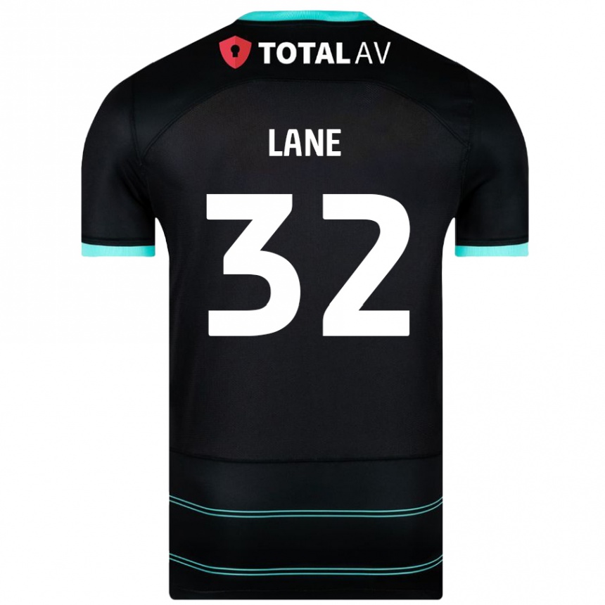 Kids Football Paddy Lane #32 Black Away Jersey 2024/25 T-Shirt Uk