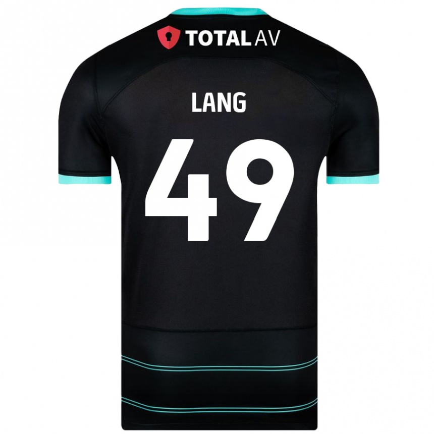 Kids Football Callum Lang #49 Black Away Jersey 2024/25 T-Shirt Uk