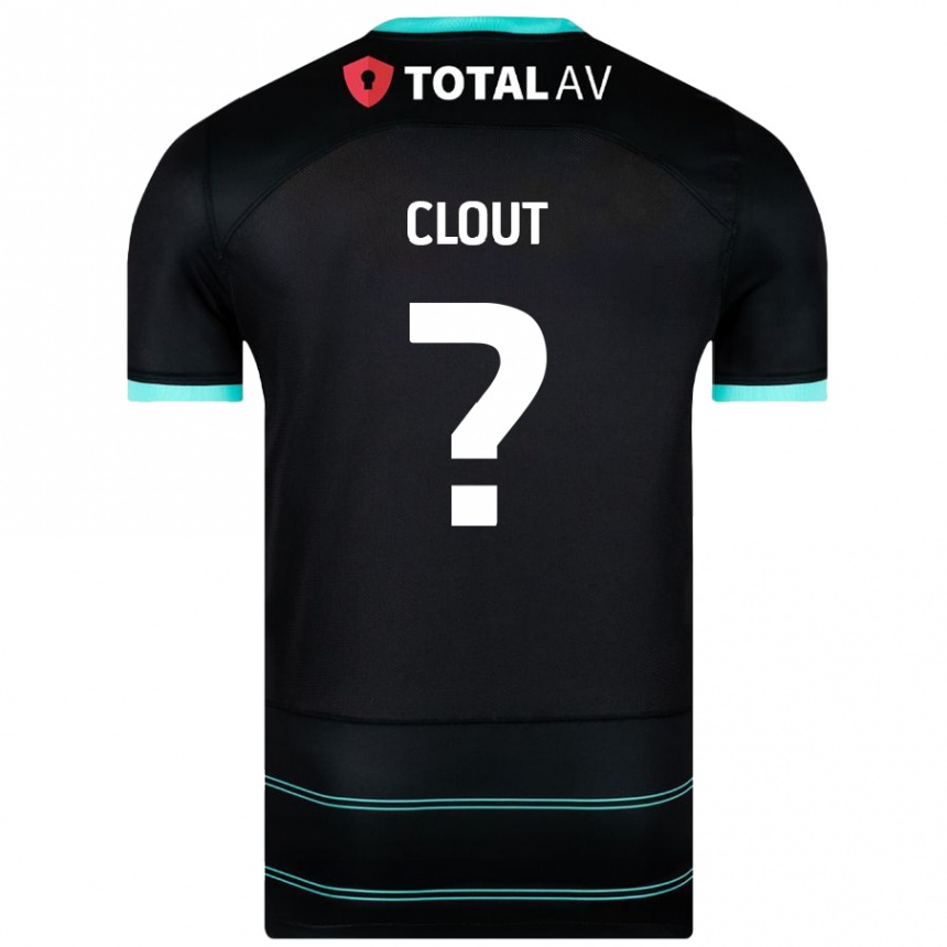 Kids Football Harry Clout #0 Black Away Jersey 2024/25 T-Shirt Uk