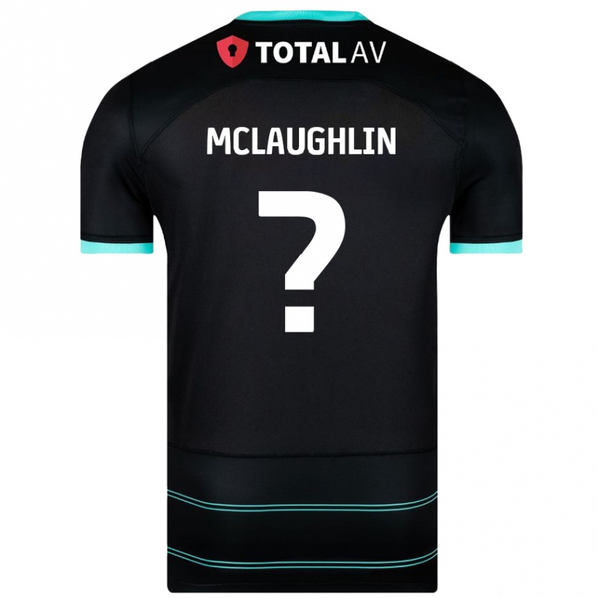 Kids Football Erin Mclaughlin #0 Black Away Jersey 2024/25 T-Shirt Uk