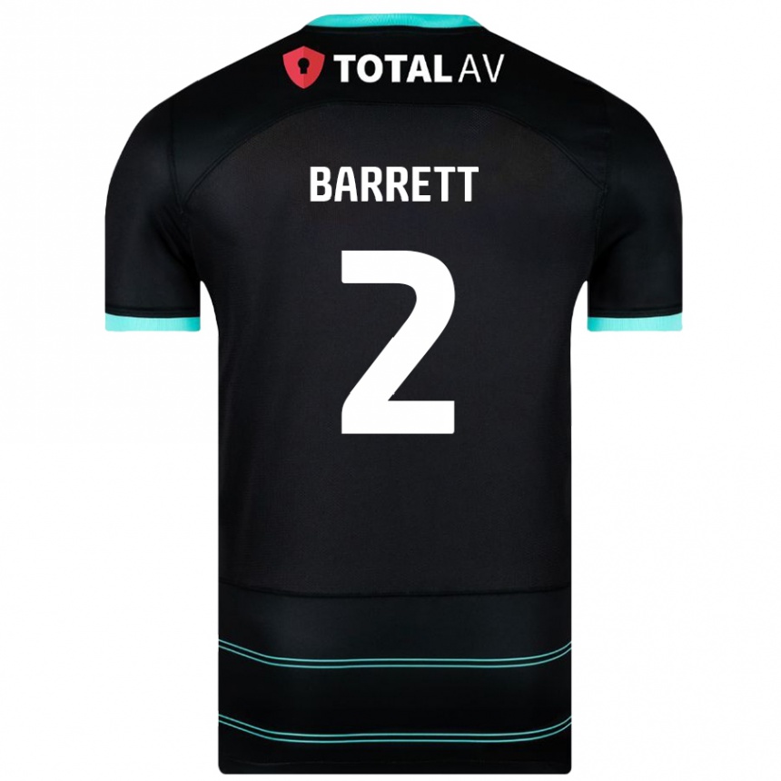 Kids Football Nicole Barrett #2 Black Away Jersey 2024/25 T-Shirt Uk