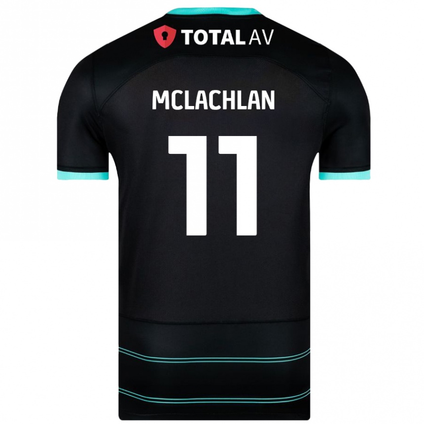 Kids Football Daisy Mclachlan #11 Black Away Jersey 2024/25 T-Shirt Uk