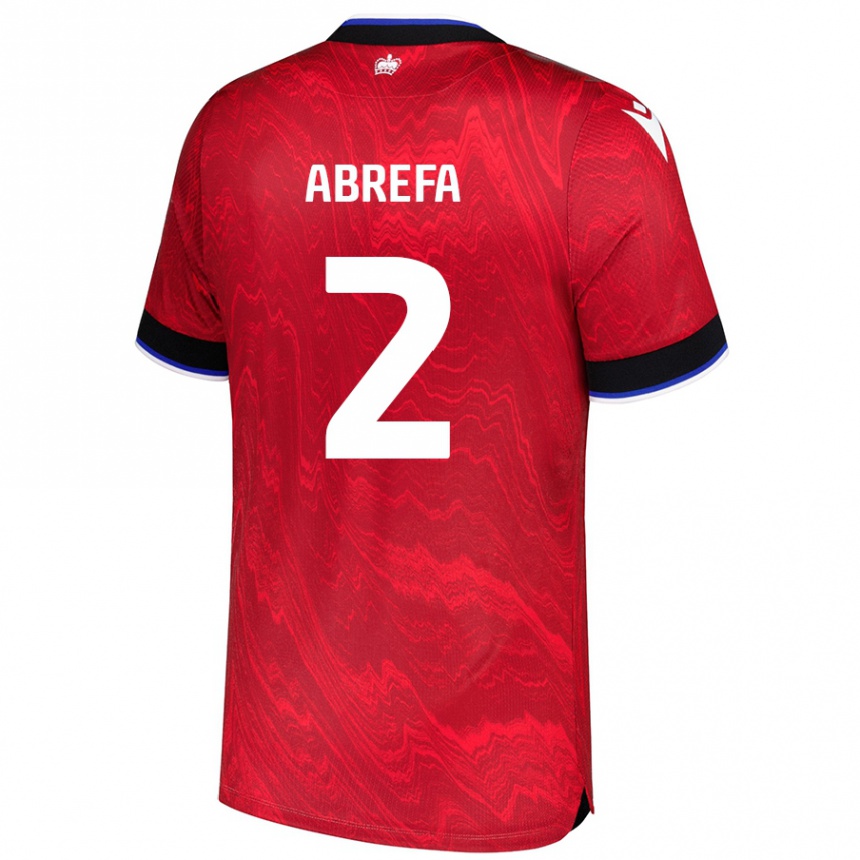 Kids Football Kelvin Abrefa #2 Red Black Away Jersey 2024/25 T-Shirt Uk