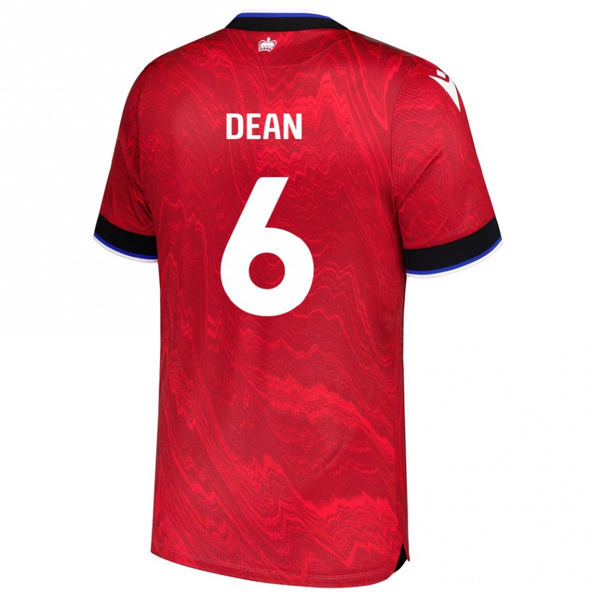 Kids Football Harlee Dean #6 Red Black Away Jersey 2024/25 T-Shirt Uk