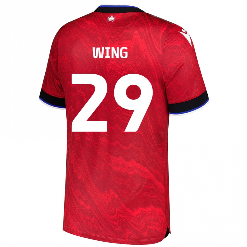 Kids Football Lewis Wing #29 Red Black Away Jersey 2024/25 T-Shirt Uk