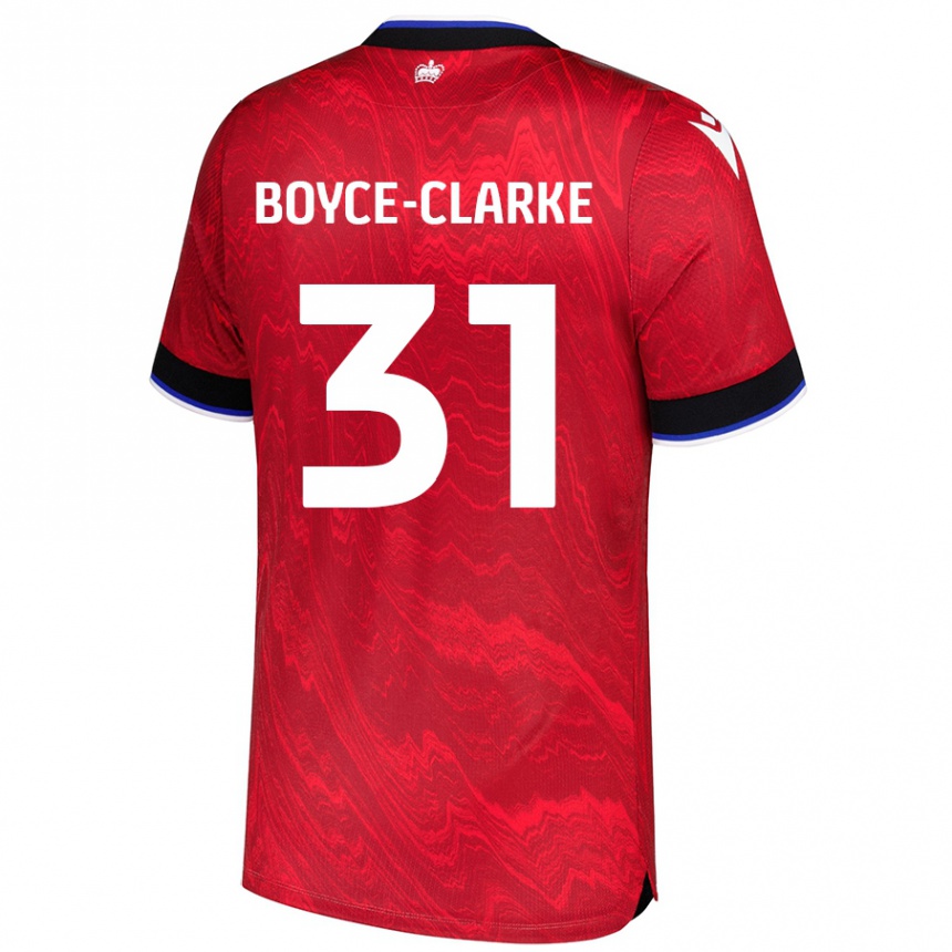 Kids Football Coniah Boyce-Clarke #31 Red Black Away Jersey 2024/25 T-Shirt Uk