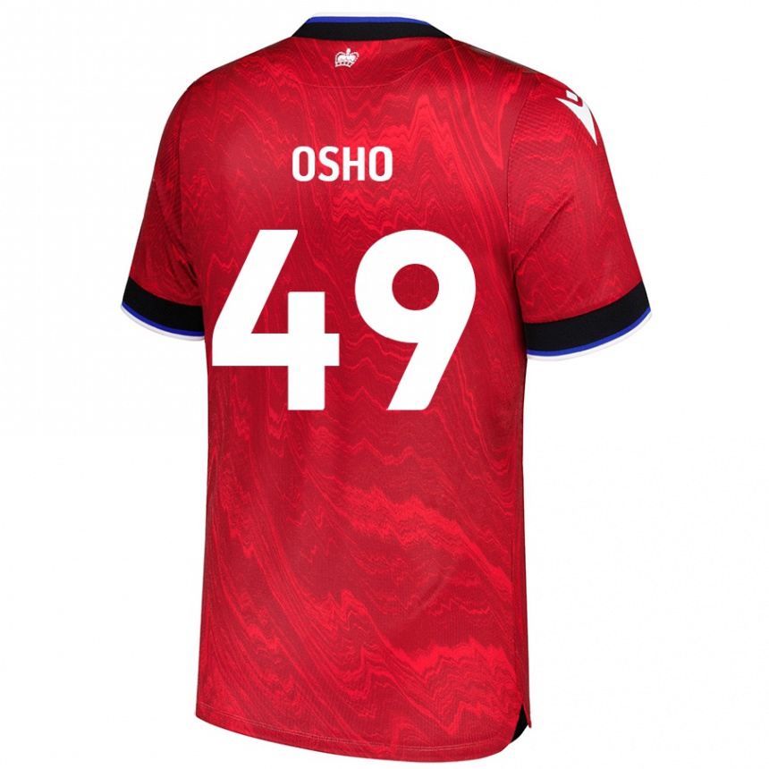 Kids Football Emmanuel Osho #49 Red Black Away Jersey 2024/25 T-Shirt Uk