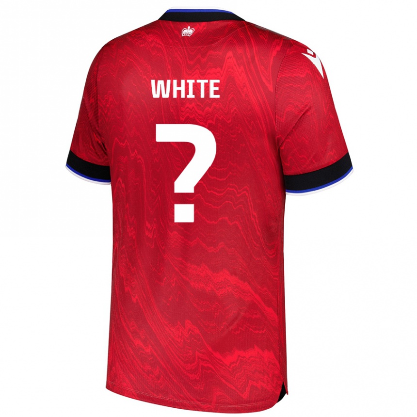 Kids Football Aaron White #0 Red Black Away Jersey 2024/25 T-Shirt Uk