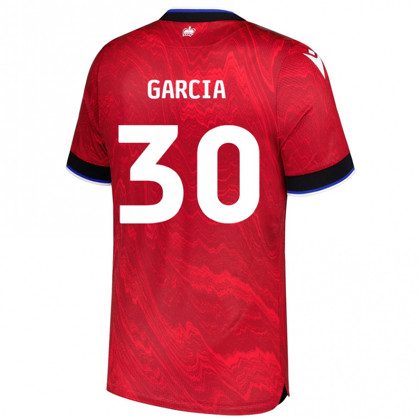 Kids Football Andre Garcia #30 Red Black Away Jersey 2024/25 T-Shirt Uk