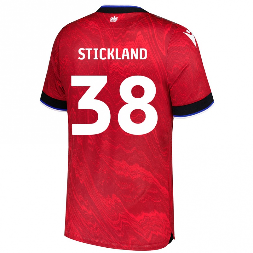 Kids Football Michael Stickland #38 Red Black Away Jersey 2024/25 T-Shirt Uk