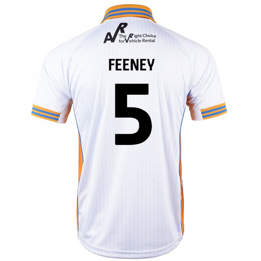 Kids Football Morgan Feeney #5 White Away Jersey 2024/25 T-Shirt Uk