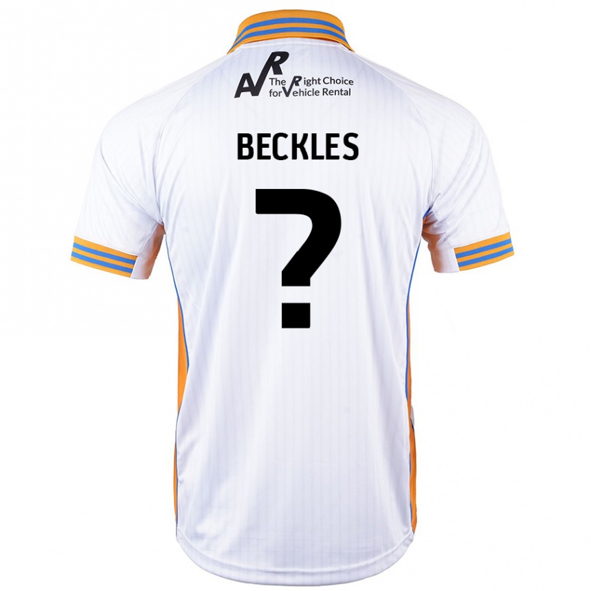 Kids Football Frankie Beckles #0 White Away Jersey 2024/25 T-Shirt Uk