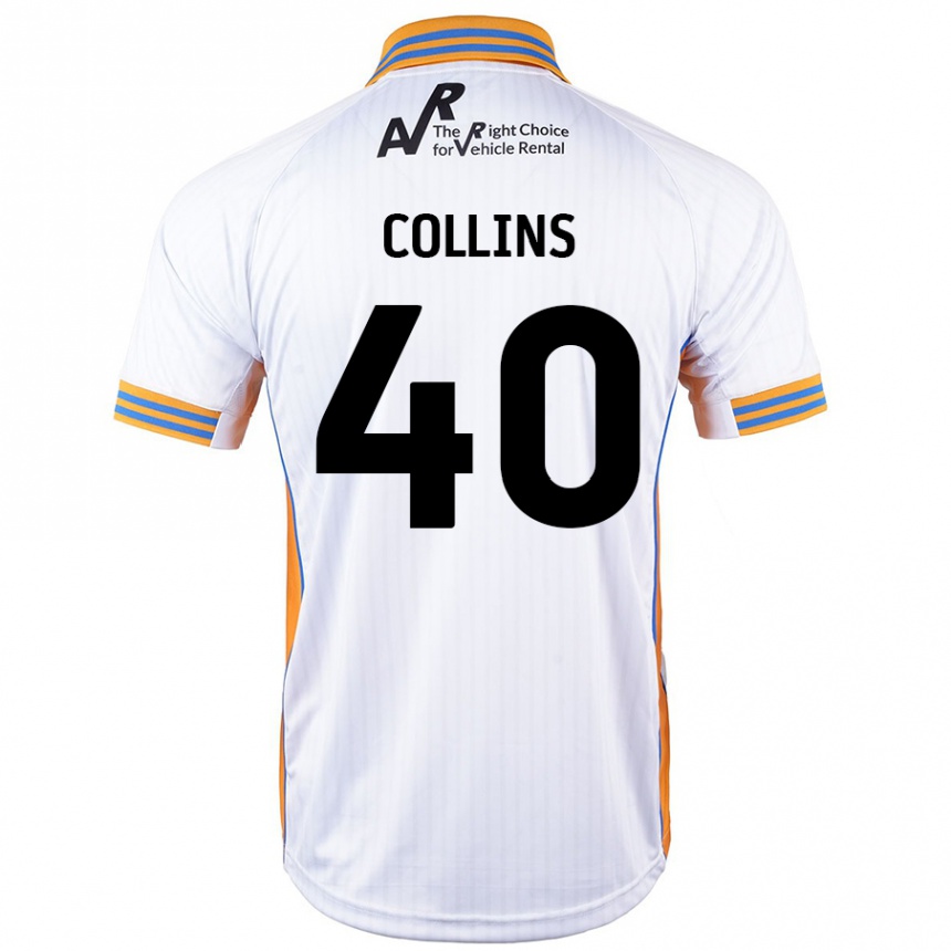 Kids Football Jude Collins #40 White Away Jersey 2024/25 T-Shirt Uk