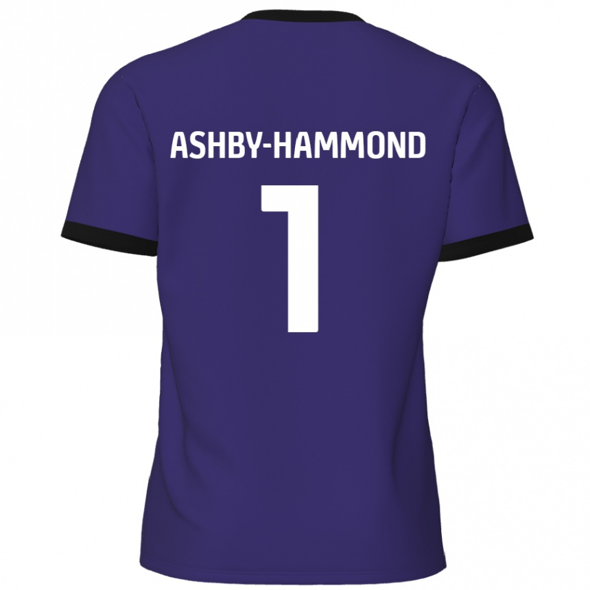 Kids Football Taye Ashby-Hammond #1 Purple Away Jersey 2024/25 T-Shirt Uk