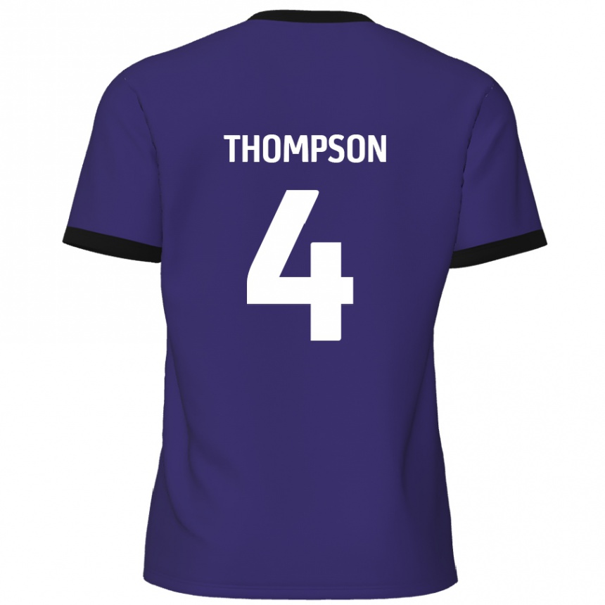 Kids Football Nathan Thompson #4 Purple Away Jersey 2024/25 T-Shirt Uk