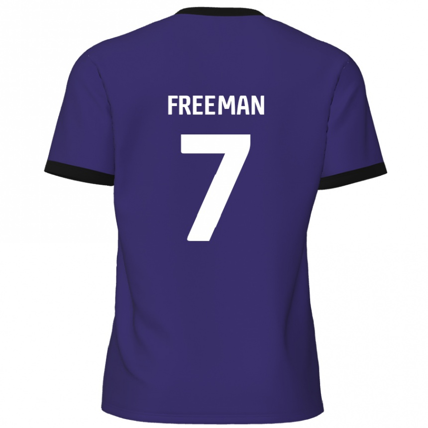 Kids Football Nick Freeman #7 Purple Away Jersey 2024/25 T-Shirt Uk