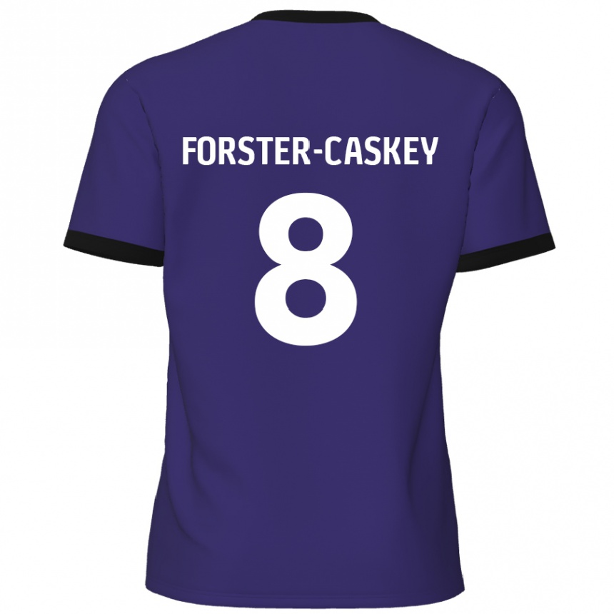 Kids Football Jake Forster-Caskey #8 Purple Away Jersey 2024/25 T-Shirt Uk