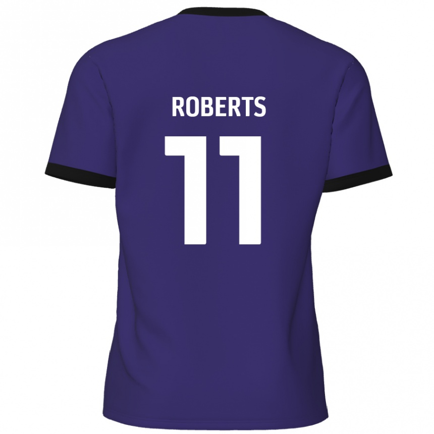 Kids Football Jordan Roberts #11 Purple Away Jersey 2024/25 T-Shirt Uk