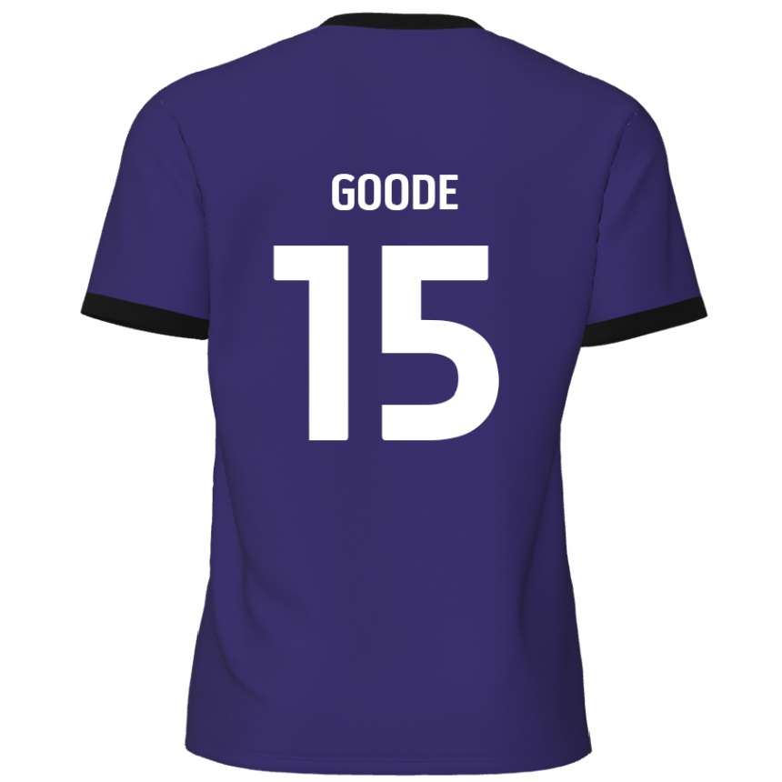 Kids Football Charlie Goode #15 Purple Away Jersey 2024/25 T-Shirt Uk