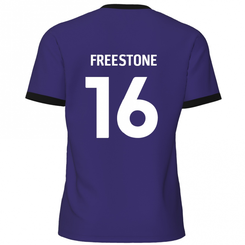 Kids Football Lewis Freestone #16 Purple Away Jersey 2024/25 T-Shirt Uk