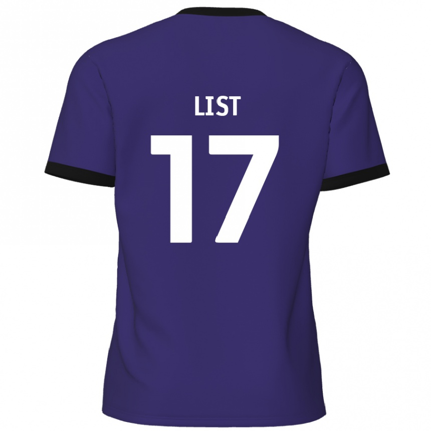 Kids Football Elliott List #17 Purple Away Jersey 2024/25 T-Shirt Uk