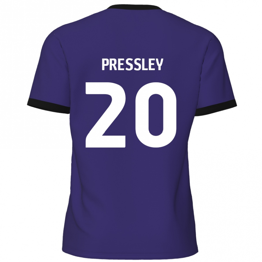 Kids Football Aaron Pressley #20 Purple Away Jersey 2024/25 T-Shirt Uk