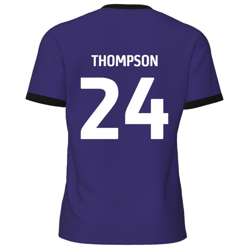 Kids Football Ben Thompson #24 Purple Away Jersey 2024/25 T-Shirt Uk