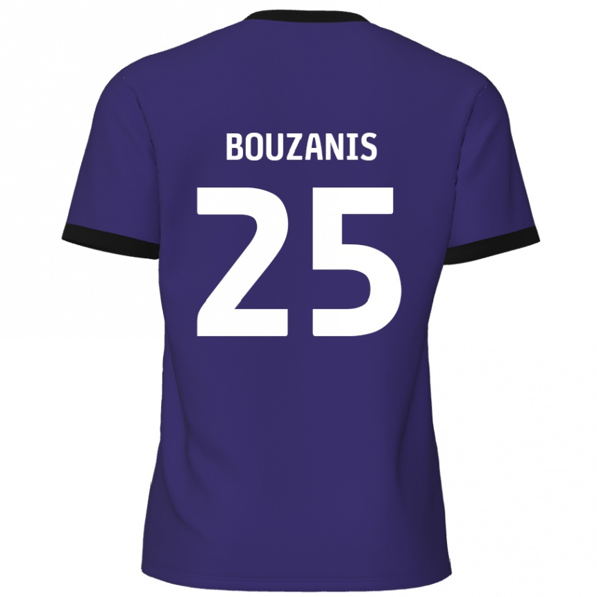 Kids Football Dean Bouzanis #25 Purple Away Jersey 2024/25 T-Shirt Uk